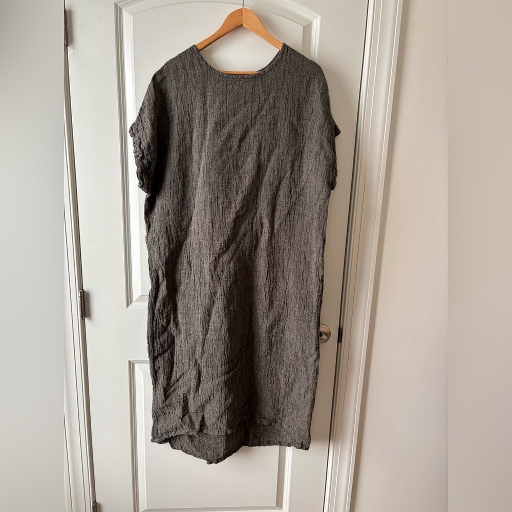Elizabeth Suzann linen shirt sleeve tunic dress